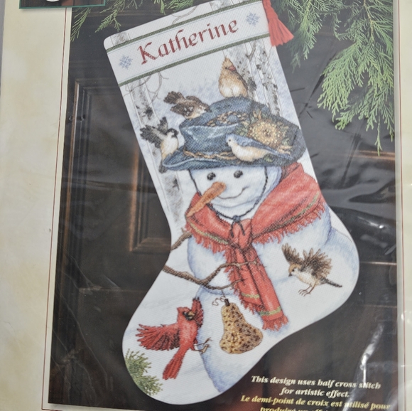 Vintage Dimensions cross stich - Emma's friends stocking app. 16" long - Picture 2 of 13